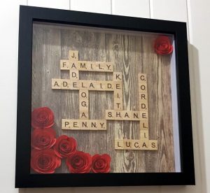 Custom Scrabble Family Name Frame