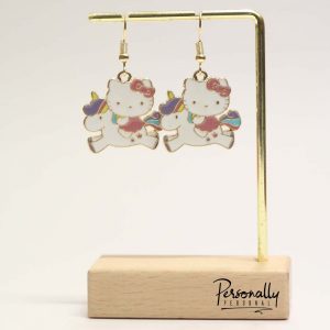 Character Earrings - Kitty on Unicorn