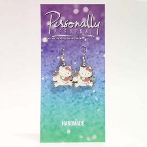 Character Earrings - Kitty on Unicorn