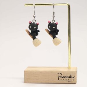 Halloween Earrings - Cat on Broom